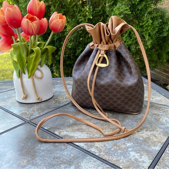 Celine Vintage Macadam Drawstring Bucket Bag - Picture 16 of 16